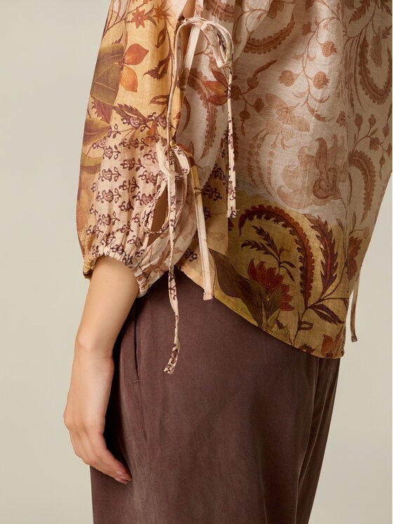 Oltre Oltre Bluzka 2130J000922N0R2 Kremowy Regular Fit