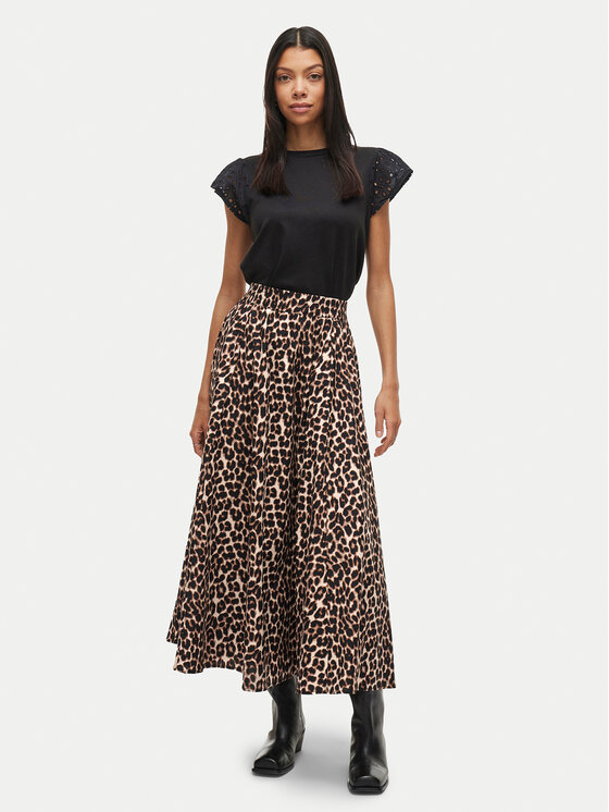 Vila Vila Spódnica maxi Valencia 14106880 Brązowy Regular Fit