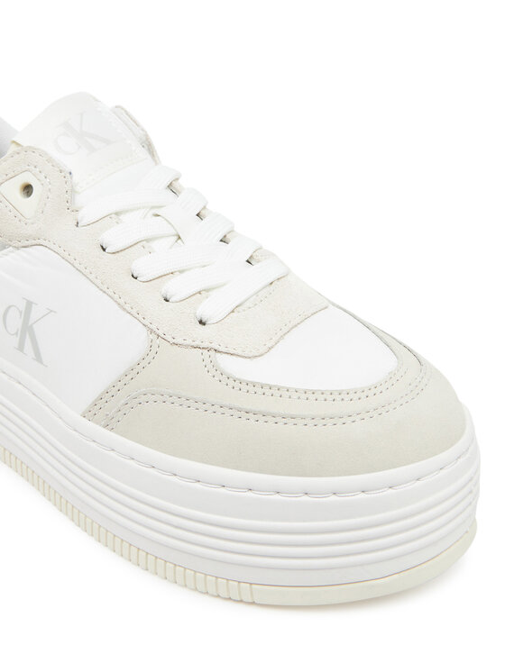 Calvin Klein Jeans Calvin Klein Jeans Sneakersy Bold Flatf Low Lace Mix YW0YW01742 Biały