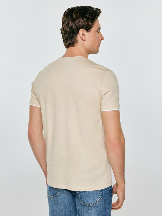 BIG STAR BIG STAR T-Shirt FREDRISER Beżowy Basic Fit