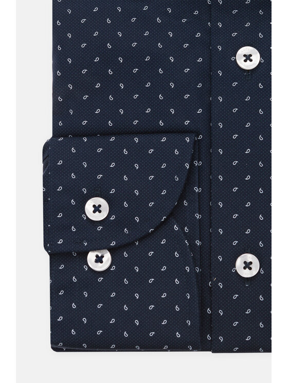 Lancerto Lancerto Koszula Nicola KO073122000033 Granatowy Slim Fit