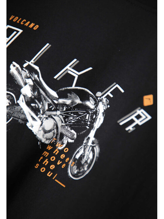 Volcano Volcano T-Shirt T-BIK Czarny Regular Fit