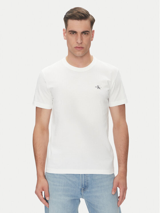 Férfi 2 póló készlet Calvin Klein Jeans, Méret: S, Fehér, Monologo J30J320199