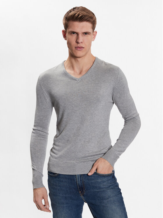 Brave Soul Sveter MK-36BRAMBER Sivá Regular Fit