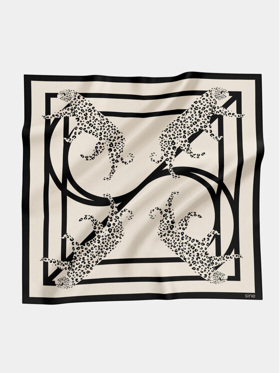 Apaszka Sine Silk, Écru, jedwabna 65 LAMPARTY