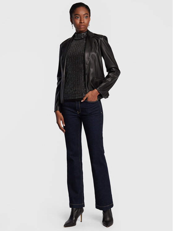 Top Celeste Mirror W2BR19 Z2YK2 Nero Slim Fit
