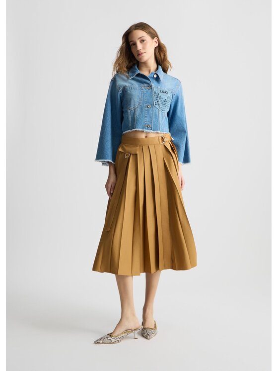 Liu Jo Liu Jo Spódnica midi WA5428T443371320 Beżowy Regular Fit