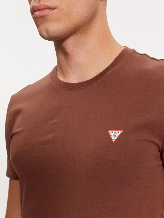 Guess Guess Majica M2YI24 J1314 Rjava Slim Fit