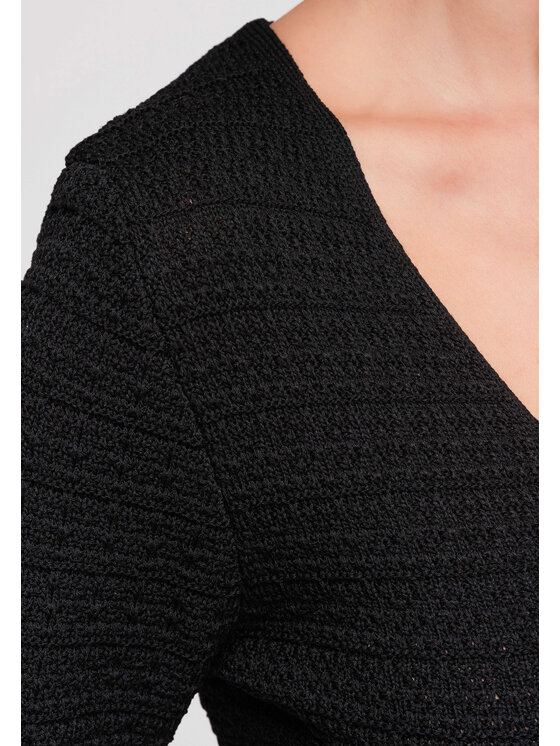 Ombre Ombre Kardigan OW-SWCD-0100 Czarny Slim Fit
