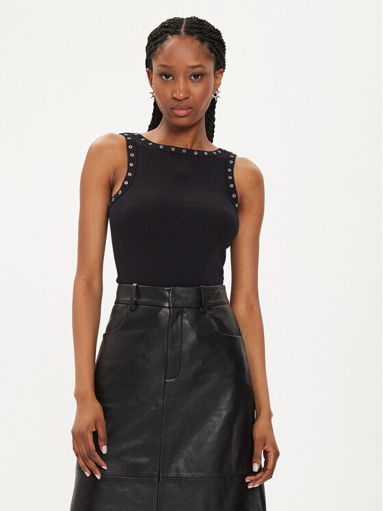 Gestuz Gestuz Marškinėliai Drew 10908922 Juoda Slim Fit