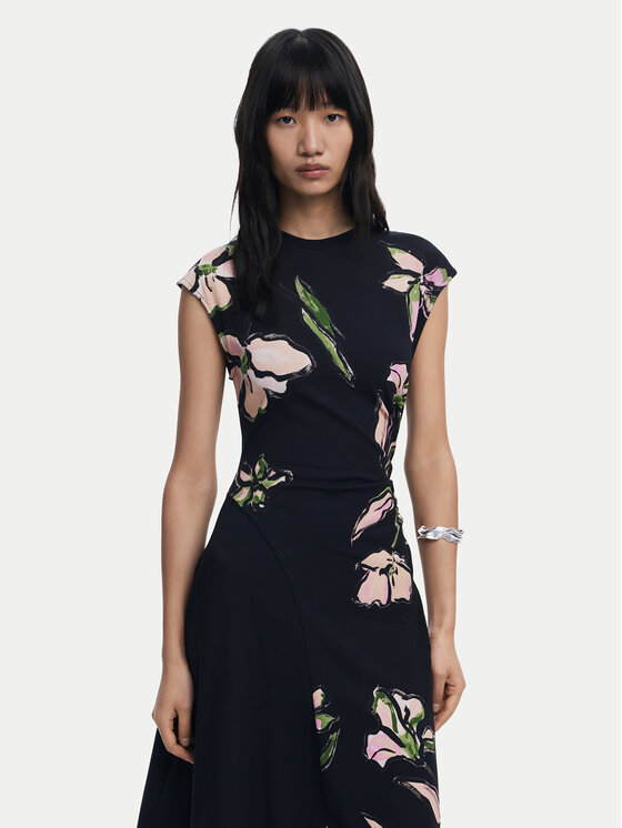Desigual Desigual Každodenné šaty Katrina 25WWVK12 Čierna Slim Fit