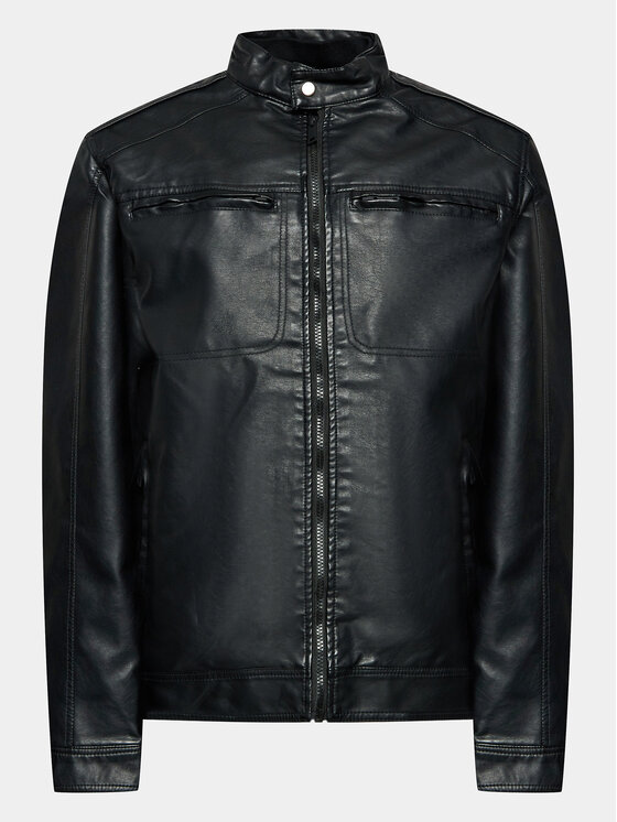 Brave Soul Brave Soul Jacke aus Kunstleder MJK-JONES Schwarz Regular Fit