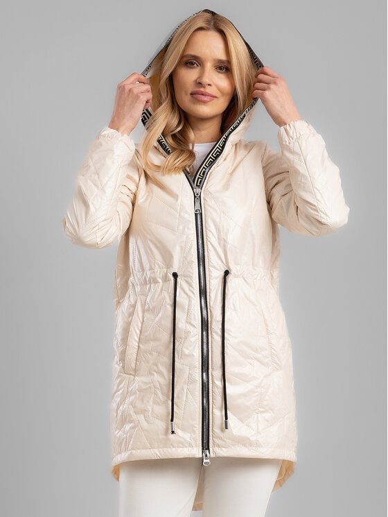 Perso Perso Dámská bunda BLE238787F Béžová Regular Fit