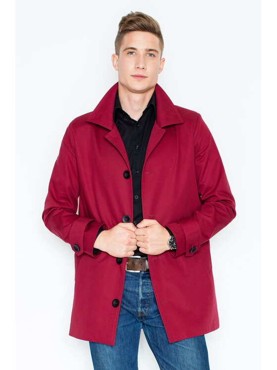 Visent Visent Cappotto di transizione V028 Bordeaux Regular Fit