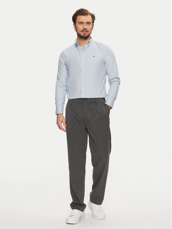Tommy Hilfiger Tommy Hilfiger Camicia Flex Dobby MW0MW37578 Celeste Slim Fit