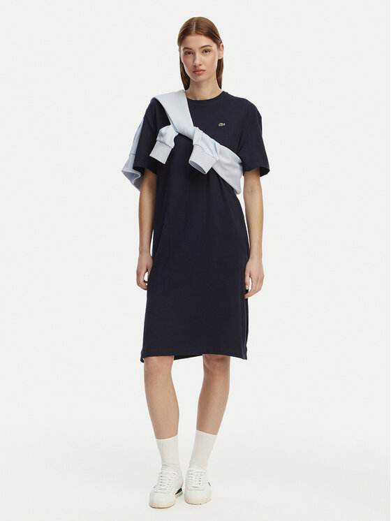 Lacoste Lacoste Kleid für den Alltag EF2883 Dunkelblau Oversize