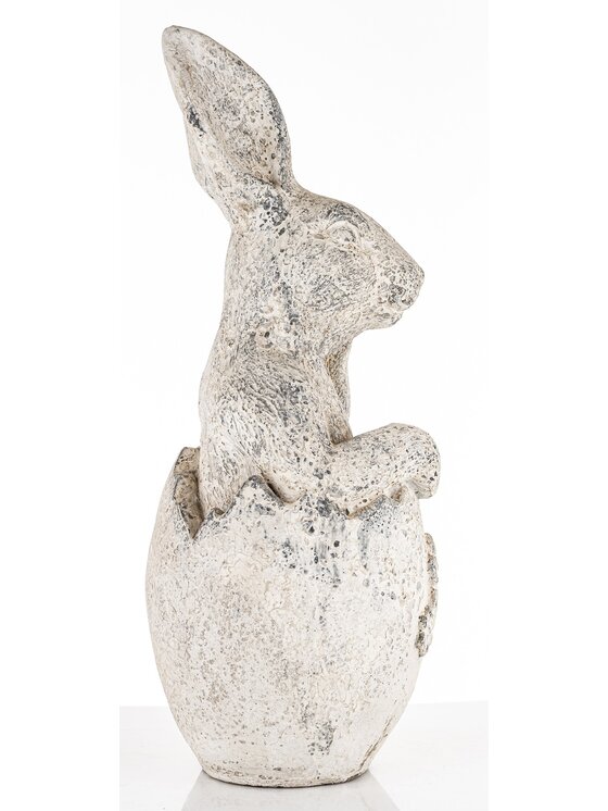 MIAhome MIAhome Figurka królik siedzący w skorupce jajka 51x19x20 cm SZAREK -2 Szary