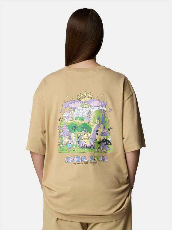 The North Face The North Face T-krekls Unisex Mountain Cleanup NF0A8C4D Bēšs Oversize