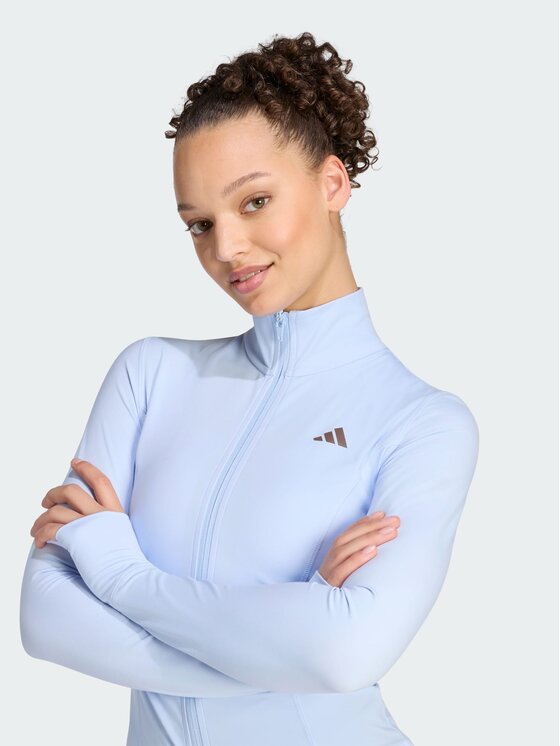 adidas adidas Kurtka do biegania 167809 Niebieski jasny Slim Fit