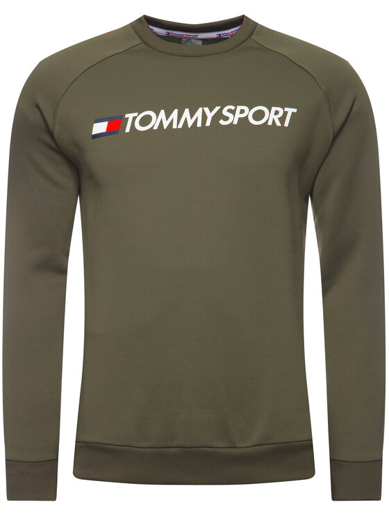 Tommy Sport Tommy Sport Pulóver Fleece Logo S20S200280 Zöld Regular Fit