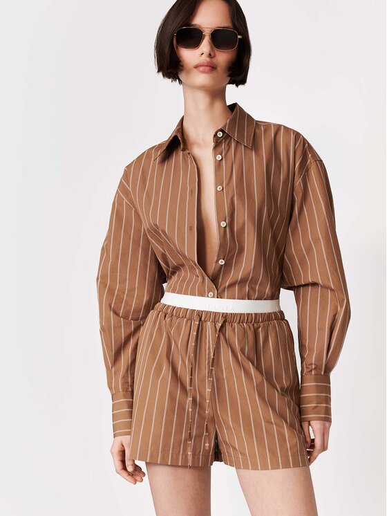 La Mania La Mania Pantaloncini di tessuto BON BON Marrone Basic Fit
