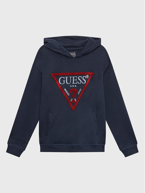 Guess Guess Majica dugih rukava L3YQ04 KAD73 Tamnoplava Regular Fit