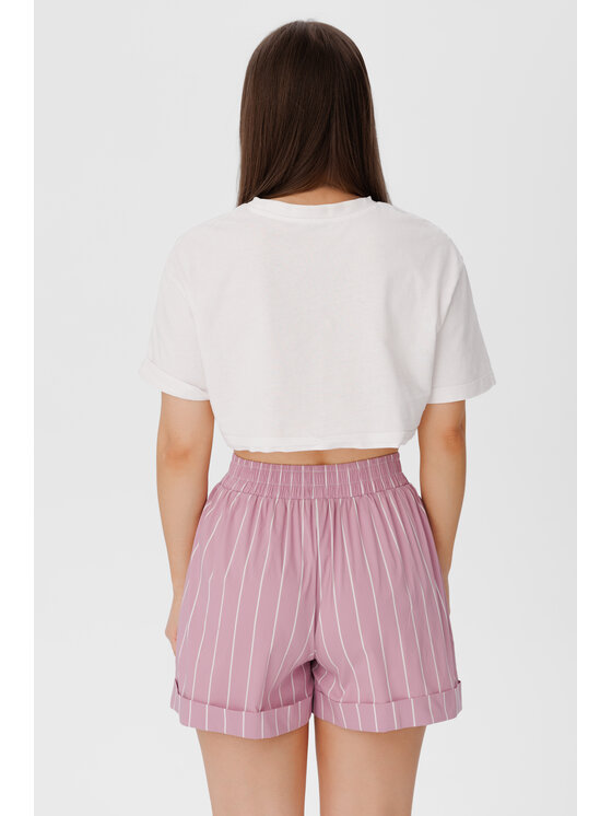 LAURELLA LAURELLA Šortky z materiálu 3SS014 Fialová Regular Fit