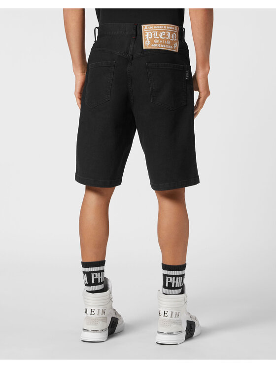 PHILIPP PLEIN PHILIPP PLEIN Pantaloncini di jeans 9281 Nero Loose Fit