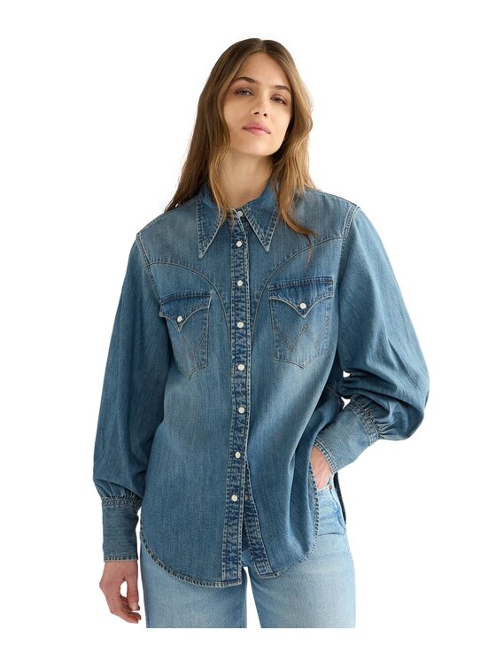 Wrangler Wrangler Koszula jeansowa 112386774 Niebieski Regular Fit