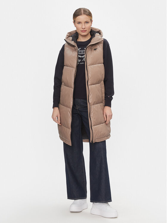 4F 4F Жилетка за костюм 4FAW23TVESF074 Бежов Regular Fit