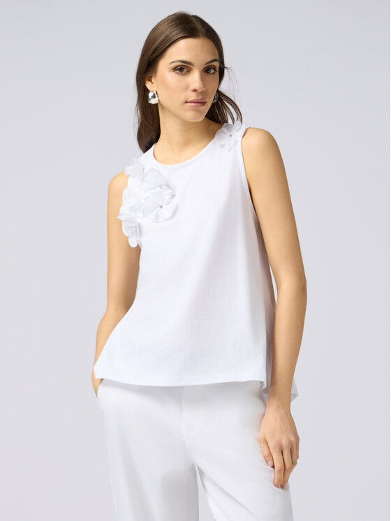 Oltre Oltre Top G327J004068N011 Biały Slim Fit