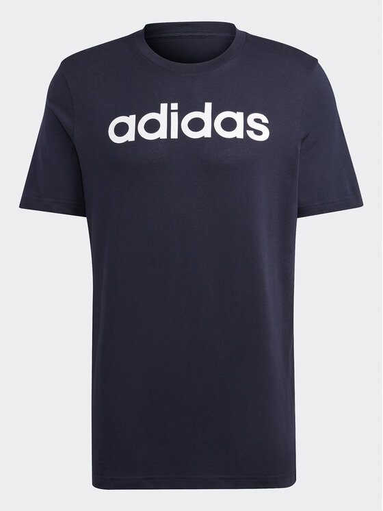 adidas adidas Tričko Essentials Single Jersey Linear Embroidered Logo T-Shirt IC9275 Modrá Regular Fit