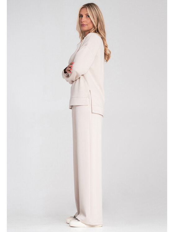 FIGL FIGL Bluza M1203 Beżowy Regular Fit