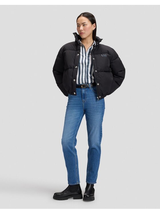 Lee Lee Kurtka puchowa SHORT PUFFER JACKET Czarny Relaxed Fit