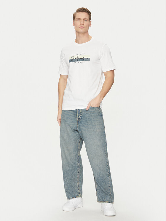Jack & Jones Jack & Jones Tricou Frederiksberg 12278266 Alb Regular Fit