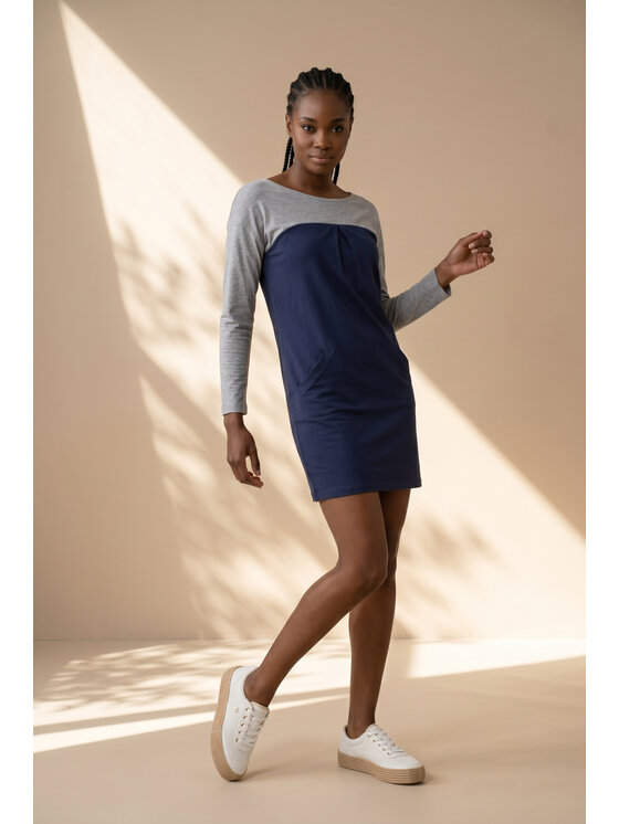 FIGL FIGL Φόρεμα καθημερινό M1359 Σκούρο μπλε Straight Fit