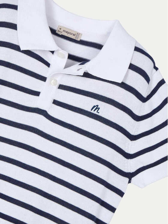 Mayoral Mayoral Тениска с яка и копчета 3104 Бял Regular Fit