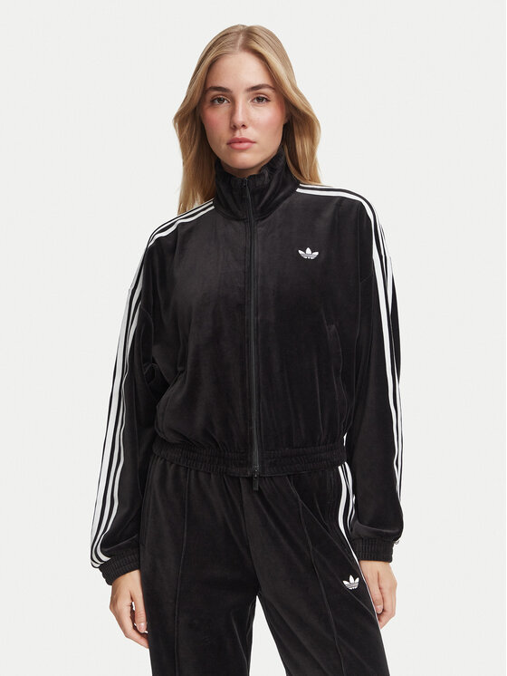 adidas adidas Bluza Velour LG4297 Czarny Loose Fit