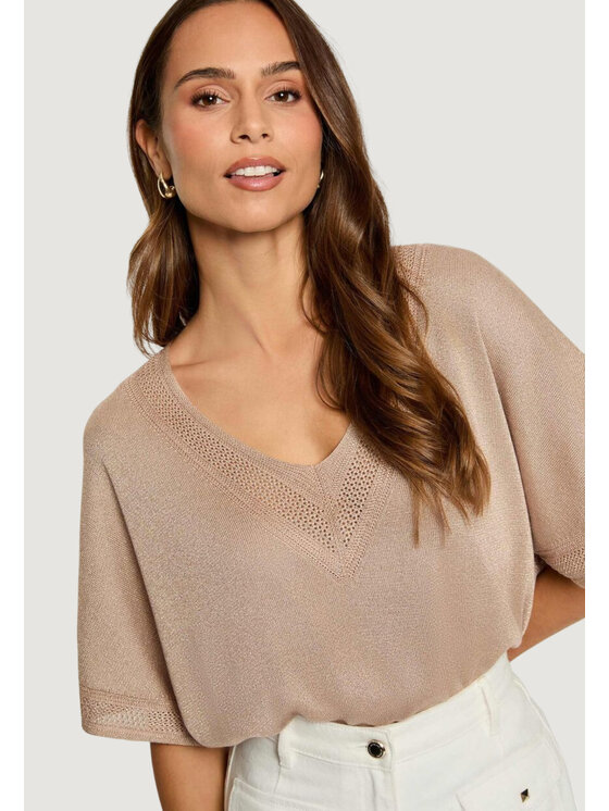 Morgan De Toi Morgan De Toi Maglione 241-MCHRIS Beige Short Fit