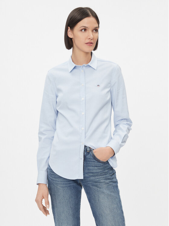 Gant Gant Srajca Slim Stretch Oxford 4300141 Svetlo modra Slim Fit