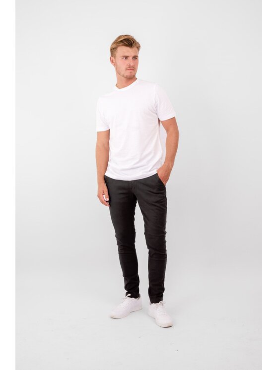 TeeShoppen TeeShoppen Chinosy 'Perform Collection' Czarny Slim Fit