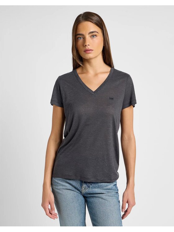 Lee Lee T-shirt V NECK TEE Grigio Regular Fit