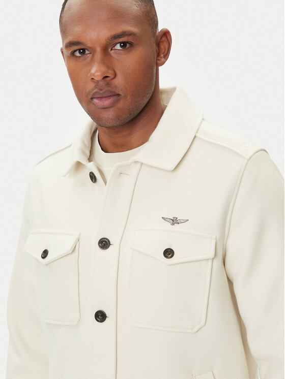 Aeronautica Militare Aeronautica Militare Übergangsjacke 252AC0035UL00902 Écru Regular Fit