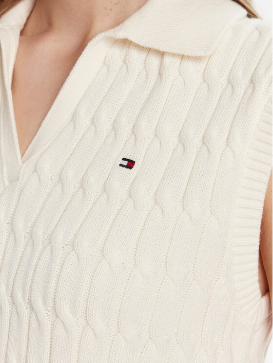 Tommy Hilfiger Tommy Hilfiger Džemper WW0WW45655 Écru Regular Fit