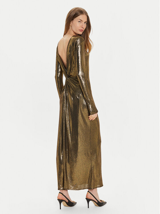 TWINSET TWINSET Rochie cocktail 242TT2360 Auriu Slim Fit