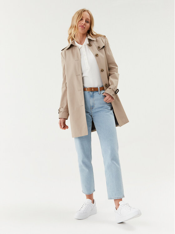 Tommy Hilfiger Tommy Hilfiger Tenchcoat Heritage Single WW0WW24966 Beige Regular Fit