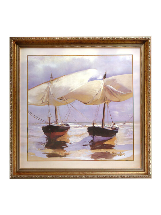 Goebel Goebel Obraz Joaquin Sorolla -Łodzie na plaży Niebieski