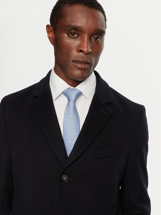 BOSS Boss Вълнено палто H-Hyde 50525739 Тъмносин Slim Fit