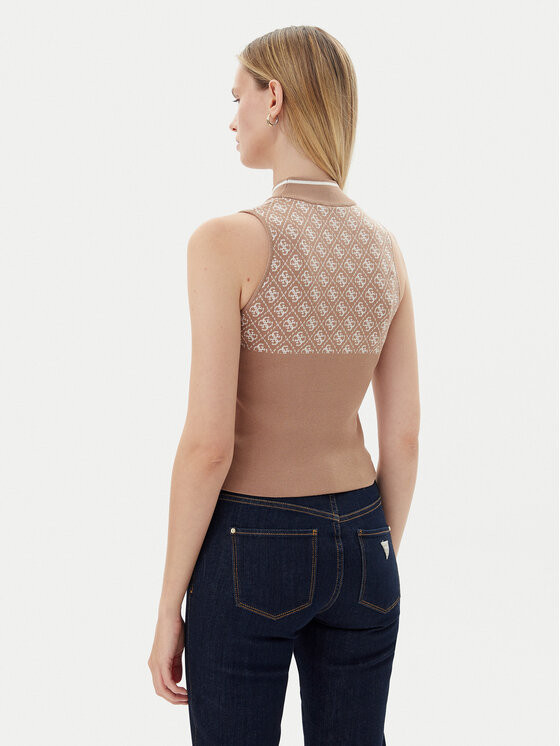 Guess Guess Džemper W3YR26 Z37K0 Smeđa Regular Fit