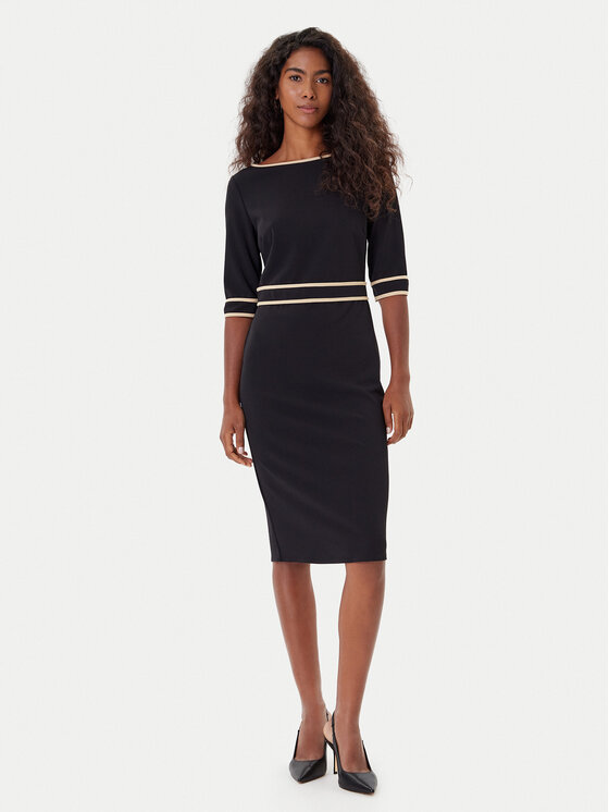 Rinascimento Rinascimento Koktel haljina CFC0125391003 Crna Slim Fit
